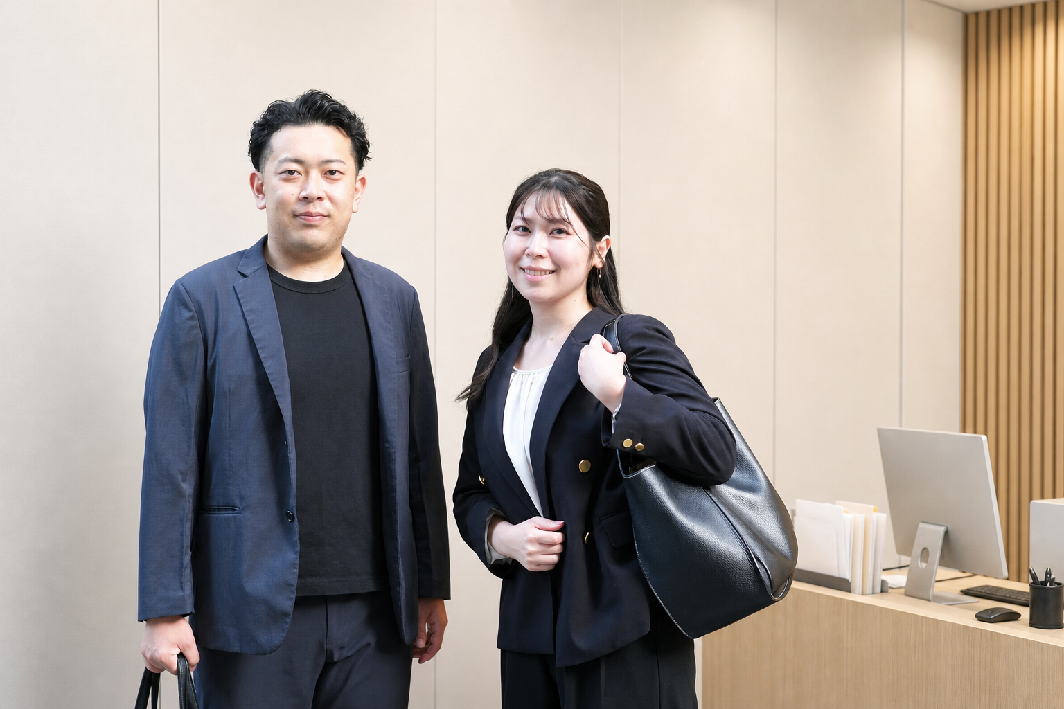 初日に担当者が同行してサポートしている様子